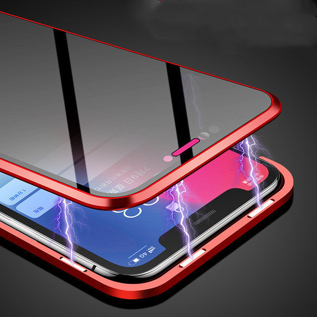 Magnetic Privacy Phone Case – Anti-Peep Tempered Glass Cover for iPhone