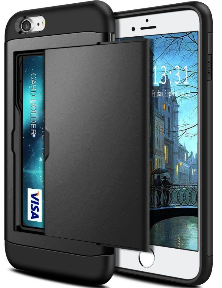 Dual-Layer Armor Card Holder Phone Case – Shockproof & Wallet-Ready