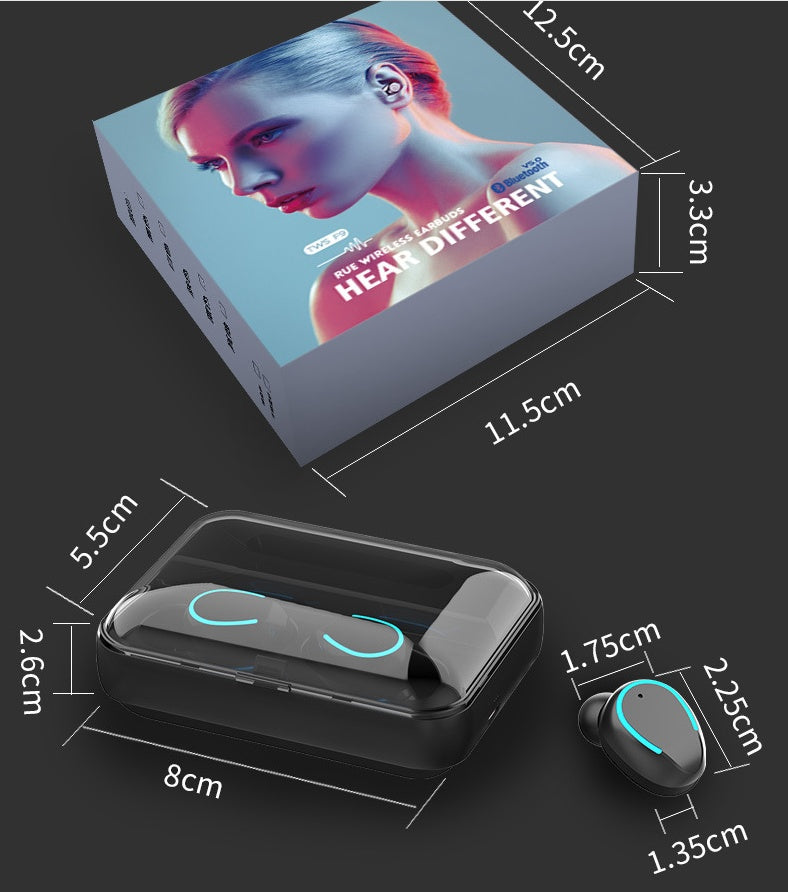 Bluetooth Earbuds with Power Bank – Deep Bass, Voice Control & 2000mAh Charging Case