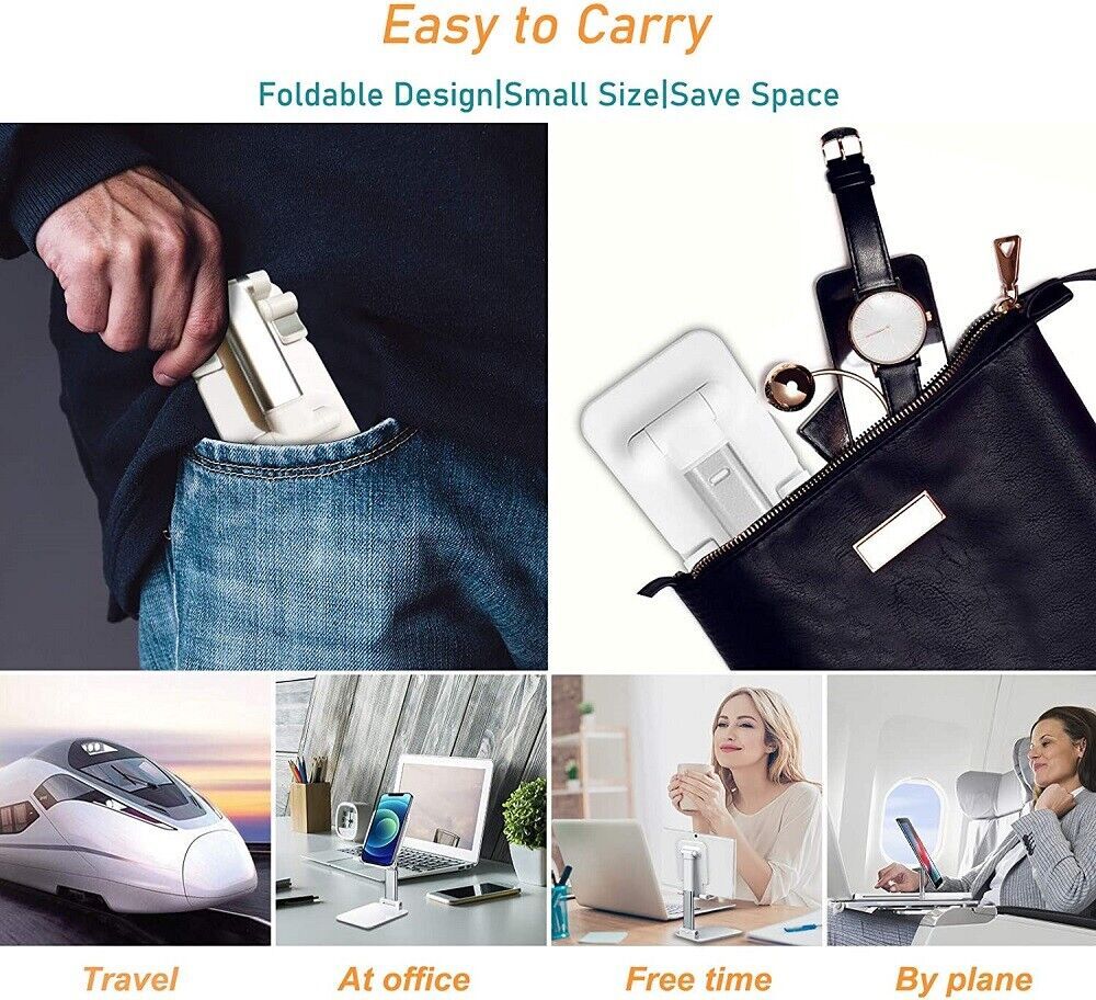 Foldable Universal Phone & Tablet Stand – Desktop Mount