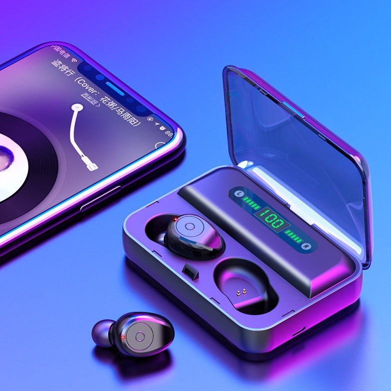 Bluetooth Earbuds with Power Bank – Deep Bass, Voice Control & 2000mAh Charging Case
