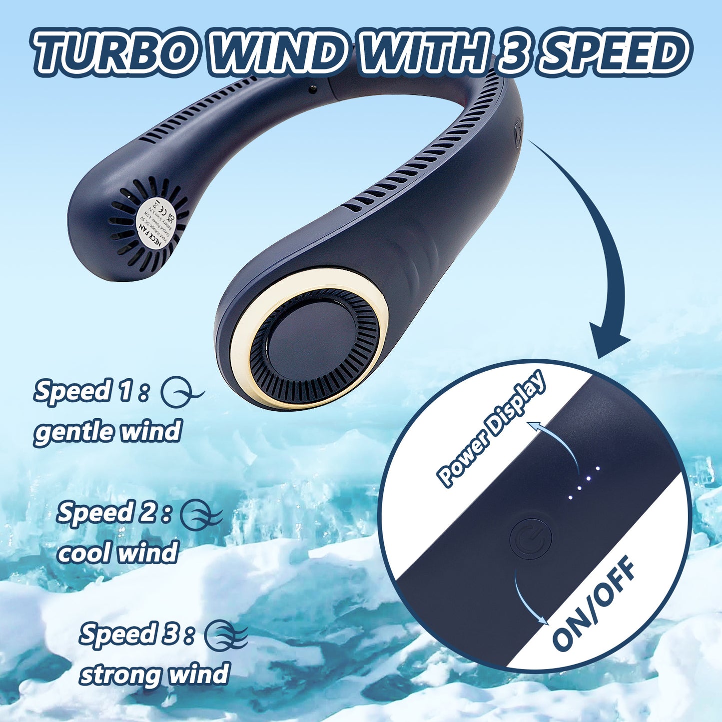 Wearable Neck Fan – Hands-Free Cooling for Travel, Gym, Outdoors