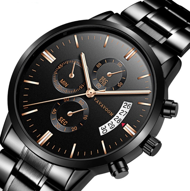 Refined Black Stainless Watch