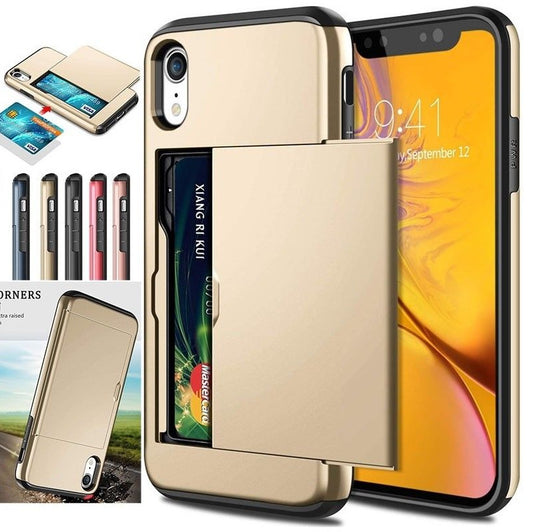 Dual-Layer Armor Card Holder Phone Case – Shockproof & Wallet-Ready
