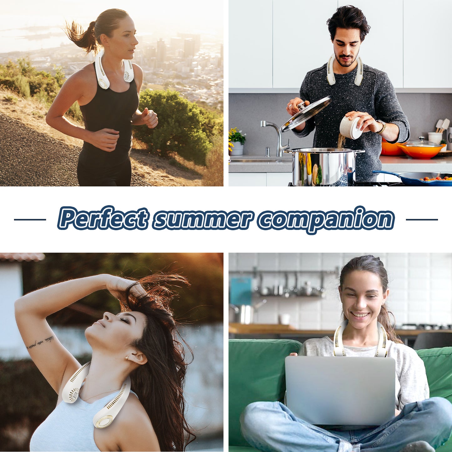 Wearable Neck Fan – Hands-Free Cooling for Travel, Gym, Outdoors