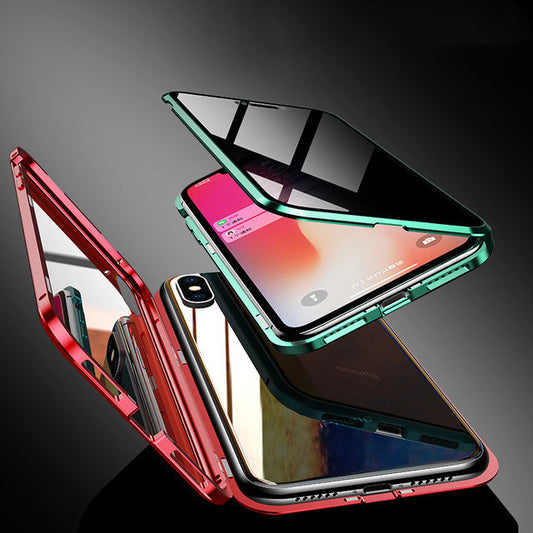 Magnetic Privacy Phone Case – Anti-Peep Tempered Glass Cover for iPhone